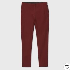 Burgundy Skinny Ankle Pants